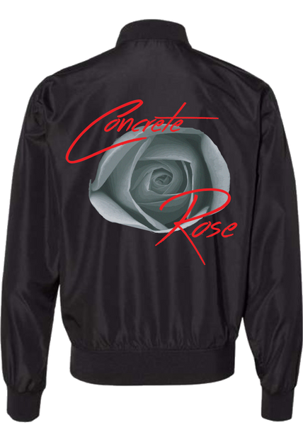 Black Concrete Rose Lightweight Bomber Jacket