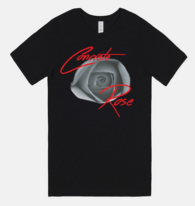 Black Concrete Rose Graphic T-Shirt